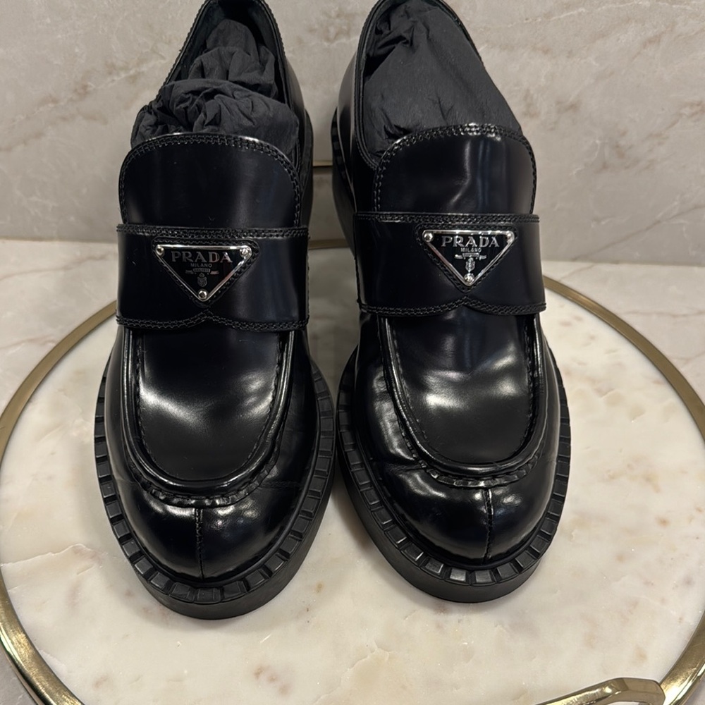 Prada Black Leather Loafers